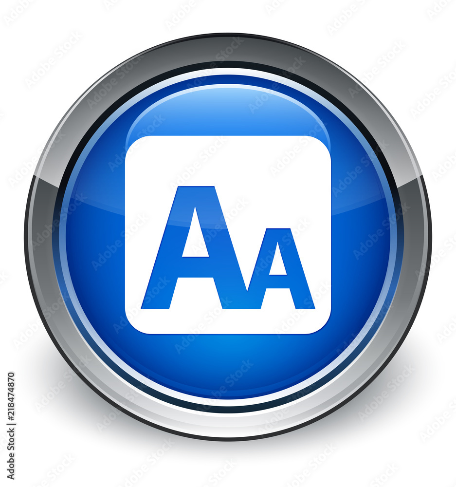 Font size box icon optimum blue round button Font size box icon optimum blue round button