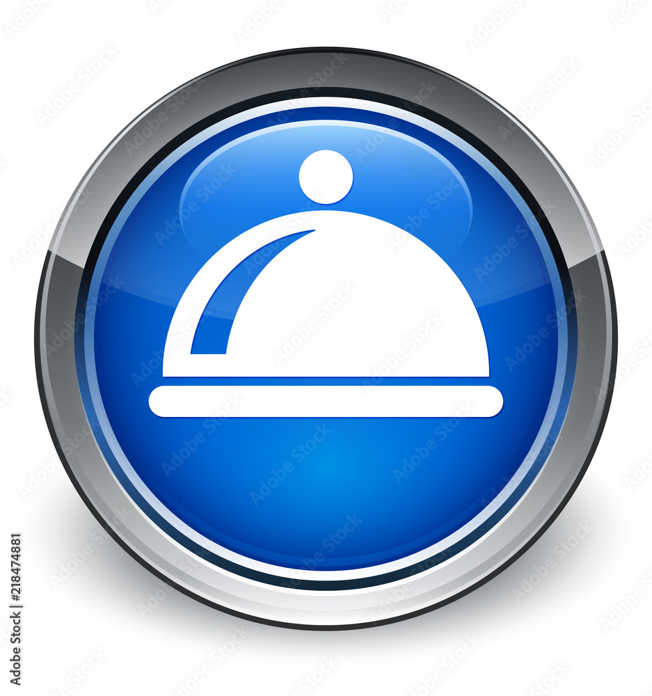 Food dish icon optimum blue round button Food dish icon optimum blue round button