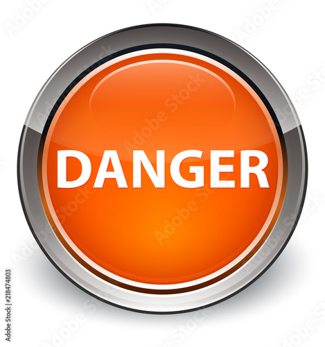 Danger optimum orange round button