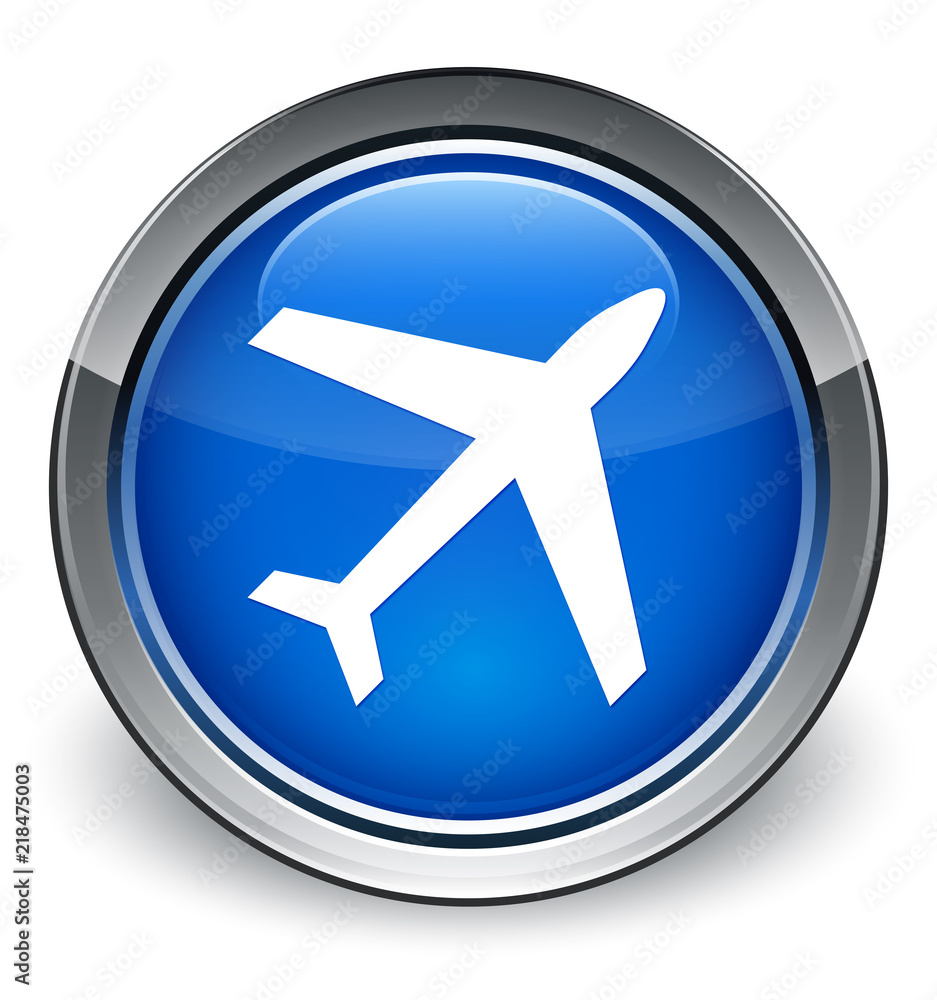 Plane icon optimum blue round button Plane icon optimum blue round button