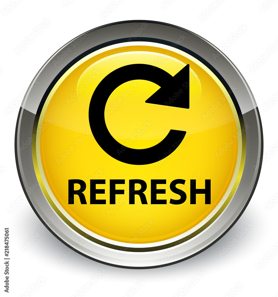 Refresh (rotate arrow icon) optimum yellow round button Refresh (rotate arrow icon) optimum yellow round button