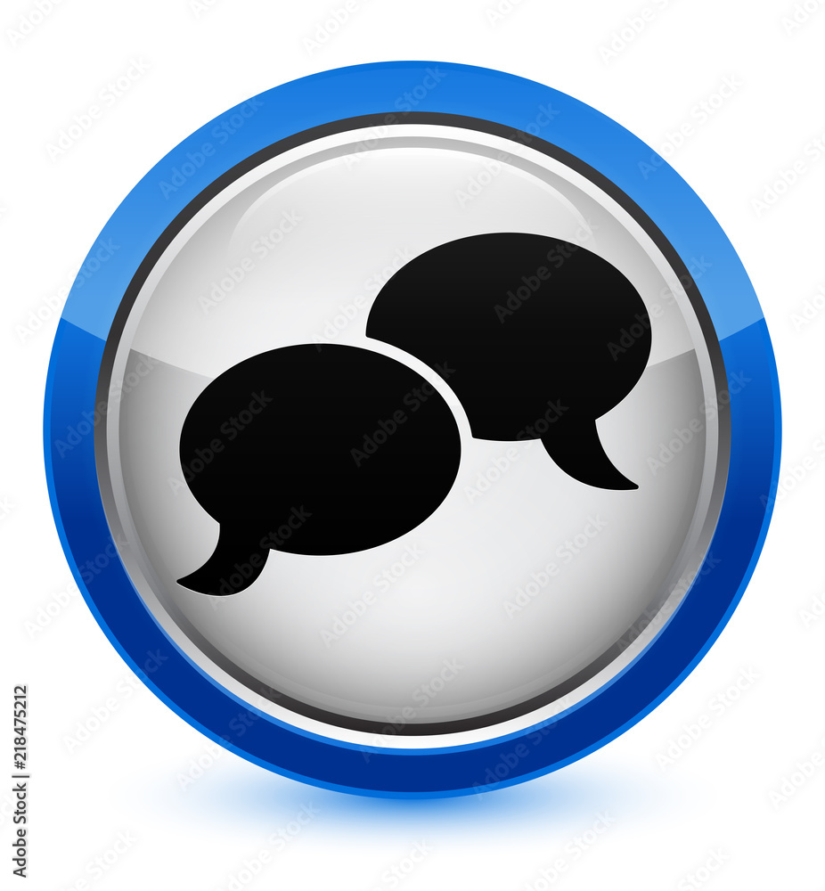 Chat bubble icon crystal blue round button Chat bubble icon crystal blue round button