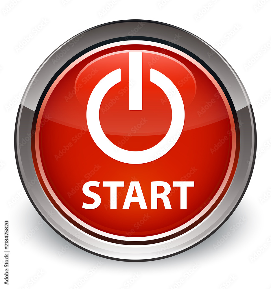Start (power icon) optimum red round button Start (power icon) optimum red round button