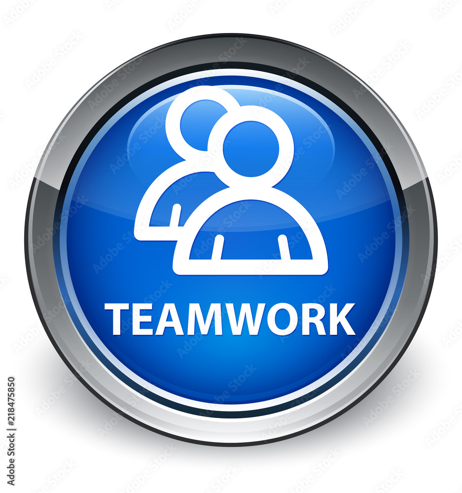 Teamwork (group icon) optimum blue round button Teamwork (group icon) optimum blue round button
