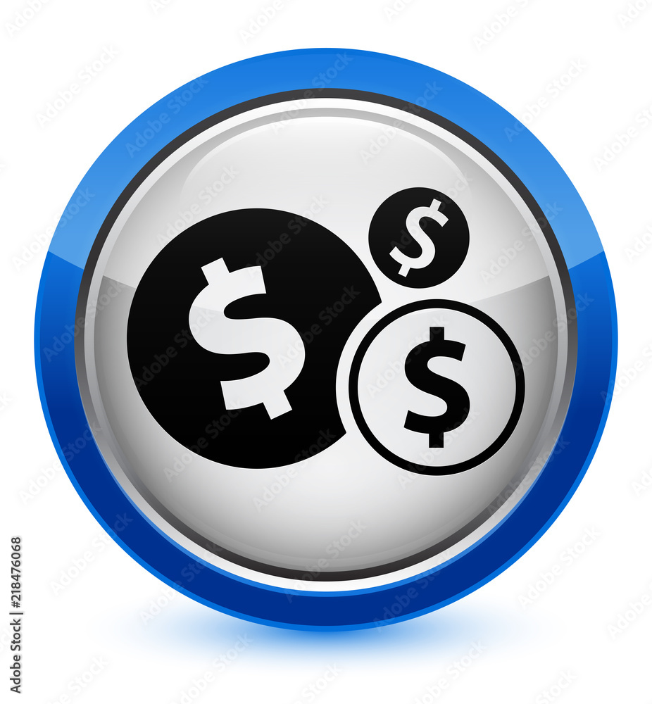 Finances dollar sign icon crystal blue round button Finances dollar sign icon crystal blue round button