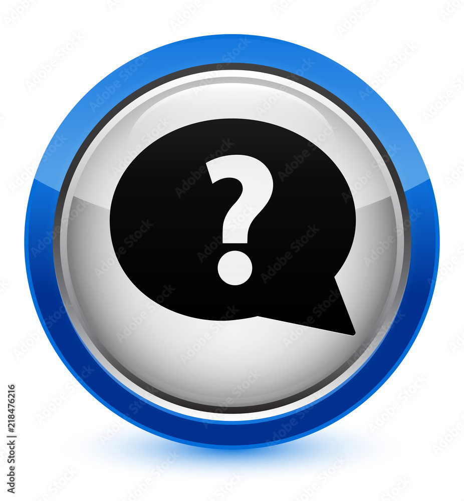 Question mark bubble icon crystal blue round button Question mark bubble icon crystal blue round button