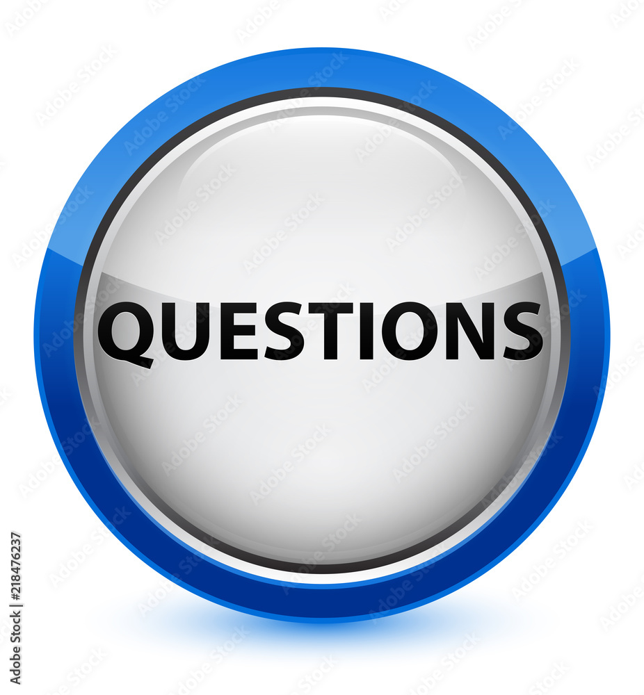 Questions crystal blue round button Questions crystal blue round button