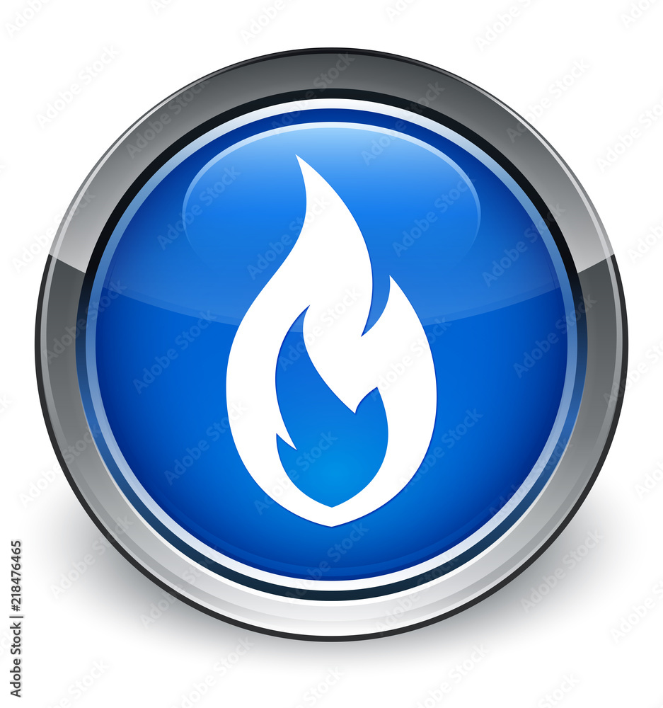 Fire flame icon optimum blue round button Fire flame icon optimum blue round button