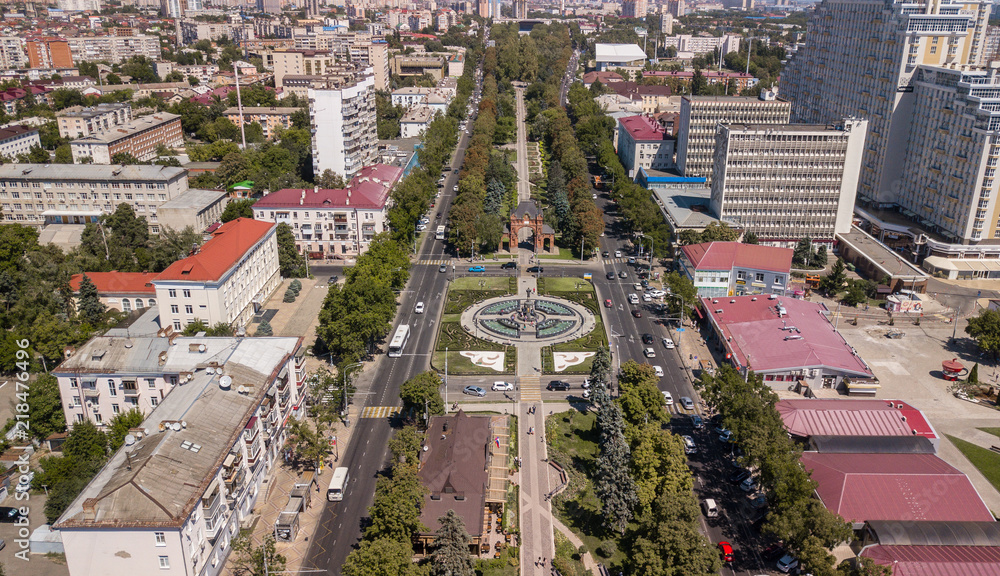 Krasnodar / Russia: Monument to Catherine the Great, towering in Catherine's Square of Krasnodar, is considered one of the most spectacular monuments of the city.