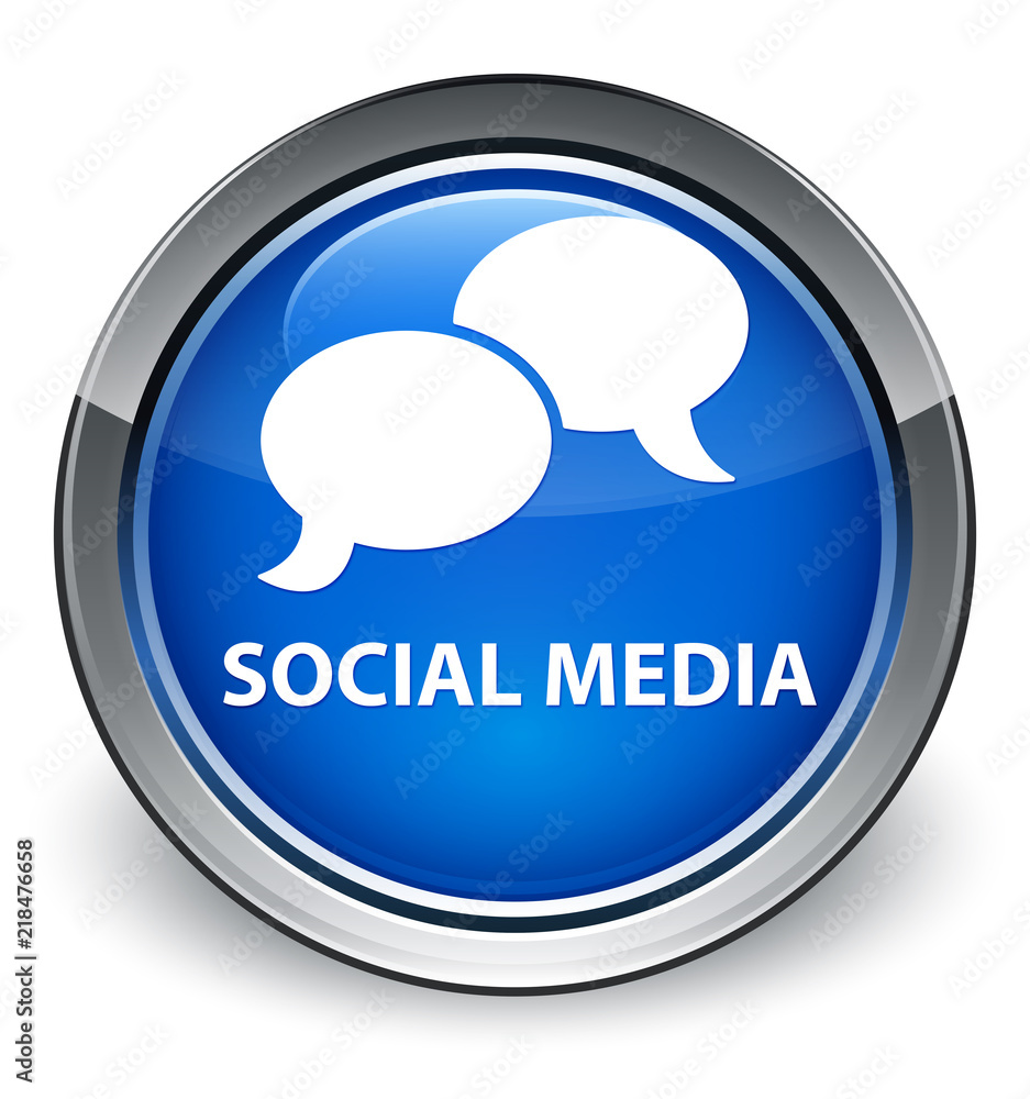 Social media (chat bubble icon) optimum blue round button Social media (chat bubble icon) optimum blue round button