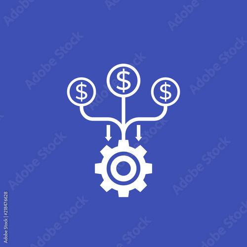 cash flow, funds, costs optimization vector icon