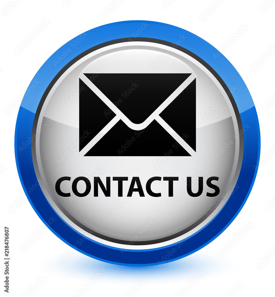 Contact us (email icon) crystal blue round button Contact us (email icon) crystal blue round button