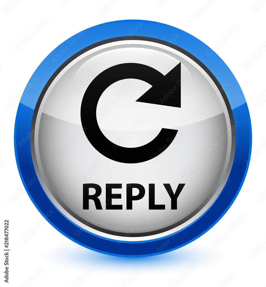 Reply (rotate arrow icon) crystal blue round button Reply (rotate arrow icon) crystal blue round button