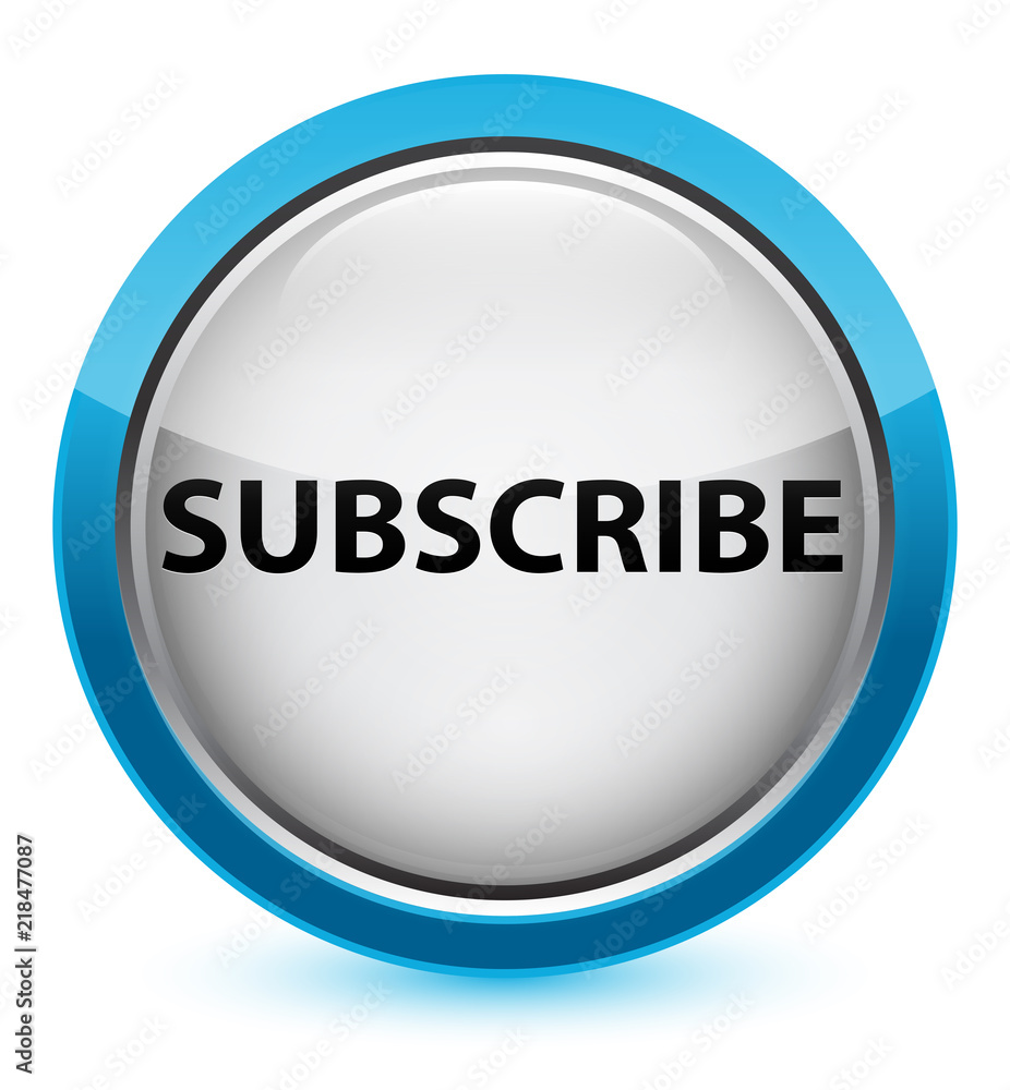 Subscribe crystal cyan blue round button Subscribe crystal cyan blue round button