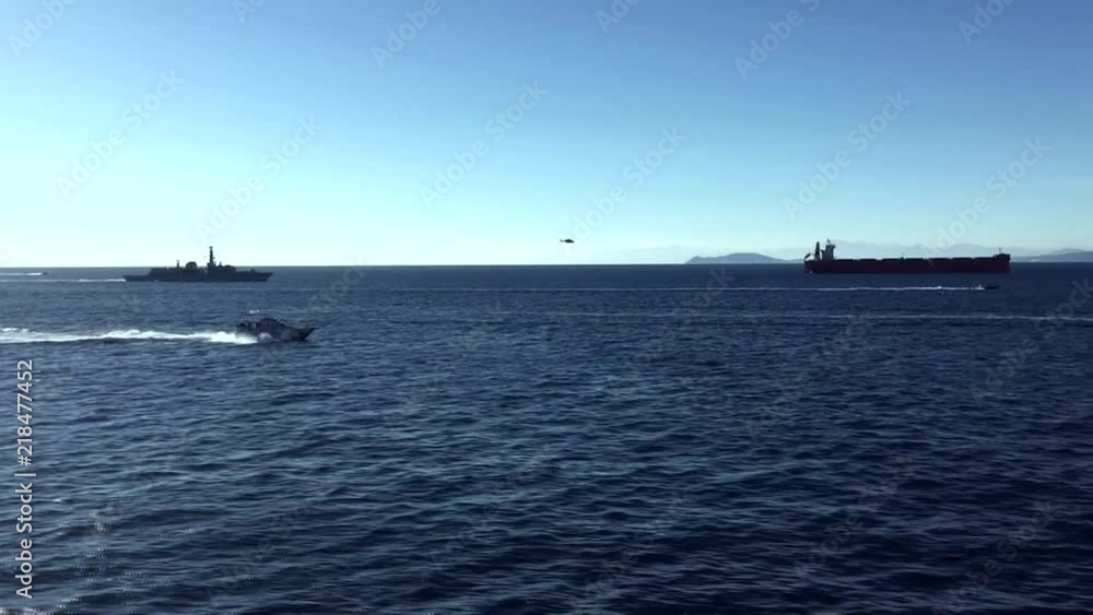 The royal Navy making there way through the gibralter straights The royal Navy making there way through the gibralter straights