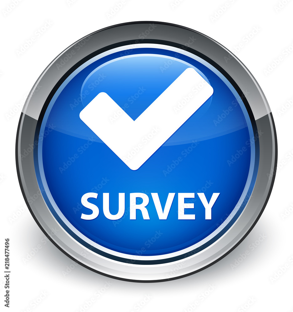 Survey (validate icon) optimum blue round button Survey (validate icon) optimum blue round button
