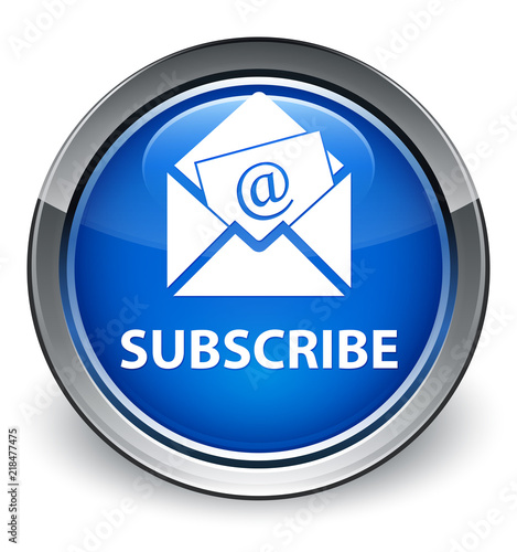 Subscribe (newsletter email icon) optimum blue round button
