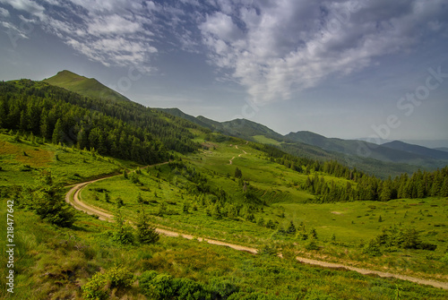 The road in the Carpathian mountains. Ukraine.