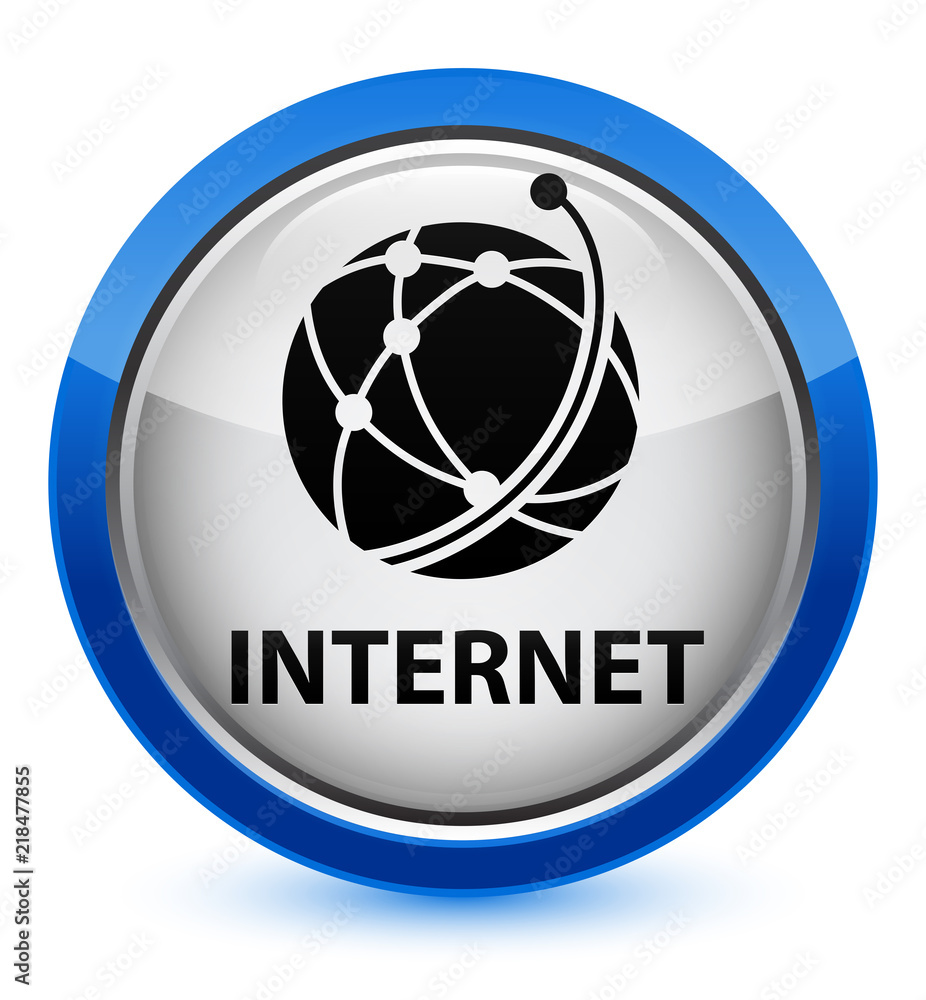 Internet (global network icon) crystal blue round button Internet (global network icon) crystal blue round button