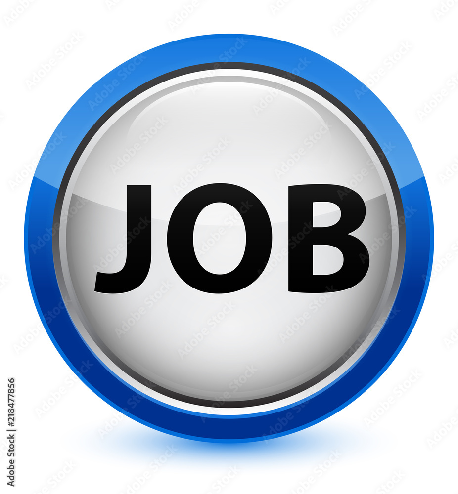 Job crystal blue round button Job crystal blue round button