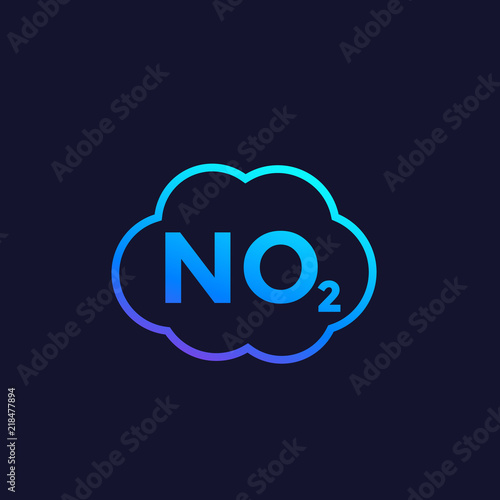 NO2 icon, nitrogen dioxide vector