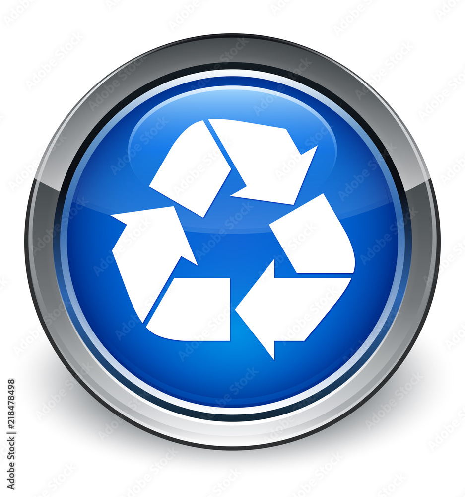 Recycle icon optimum blue round button Recycle icon optimum blue round button