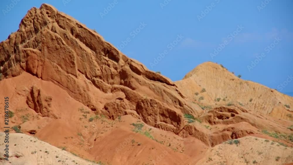 Fairy Tale Canyon, rock formations on the Issyk-Kul lake. Kyrgyzstan.Central Asia Fairy Tale Canyon, rock formations on the Issyk-Kul lake. Kyrgyzstan.Central Asia