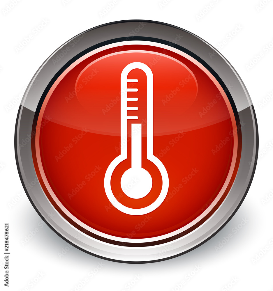 Thermometer icon optimum red round button Thermometer icon optimum red round button