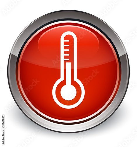 Thermometer icon optimum red round button