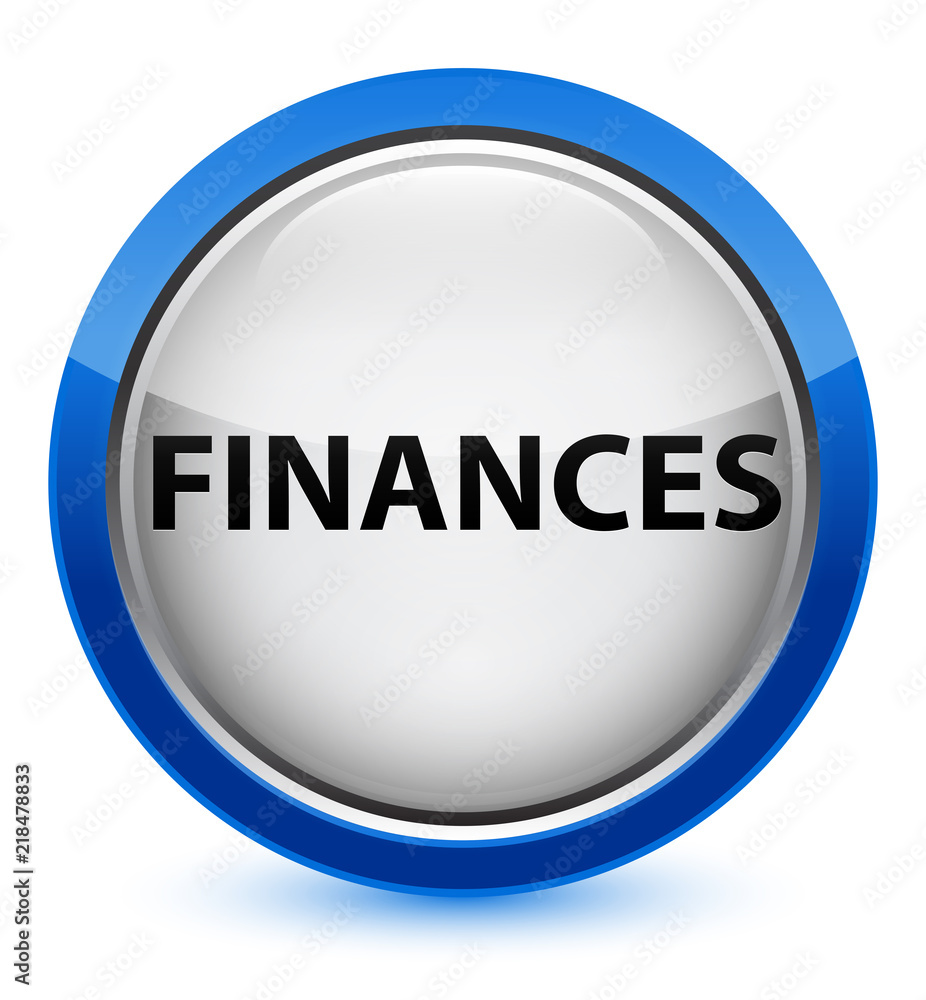 Finances crystal blue round button Finances crystal blue round button