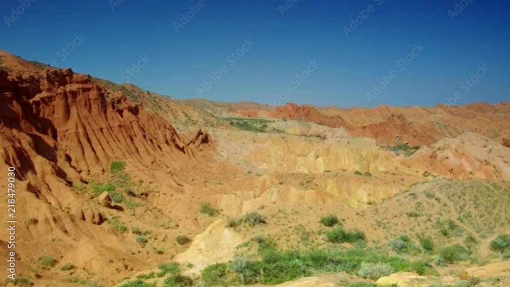 Fairy Tale Canyon, rock formations on the Issyk-Kul lake. Kyrgyzstan.Central Asia Fairy Tale Canyon, rock formations on the Issyk-Kul lake. Kyrgyzstan.Central Asia