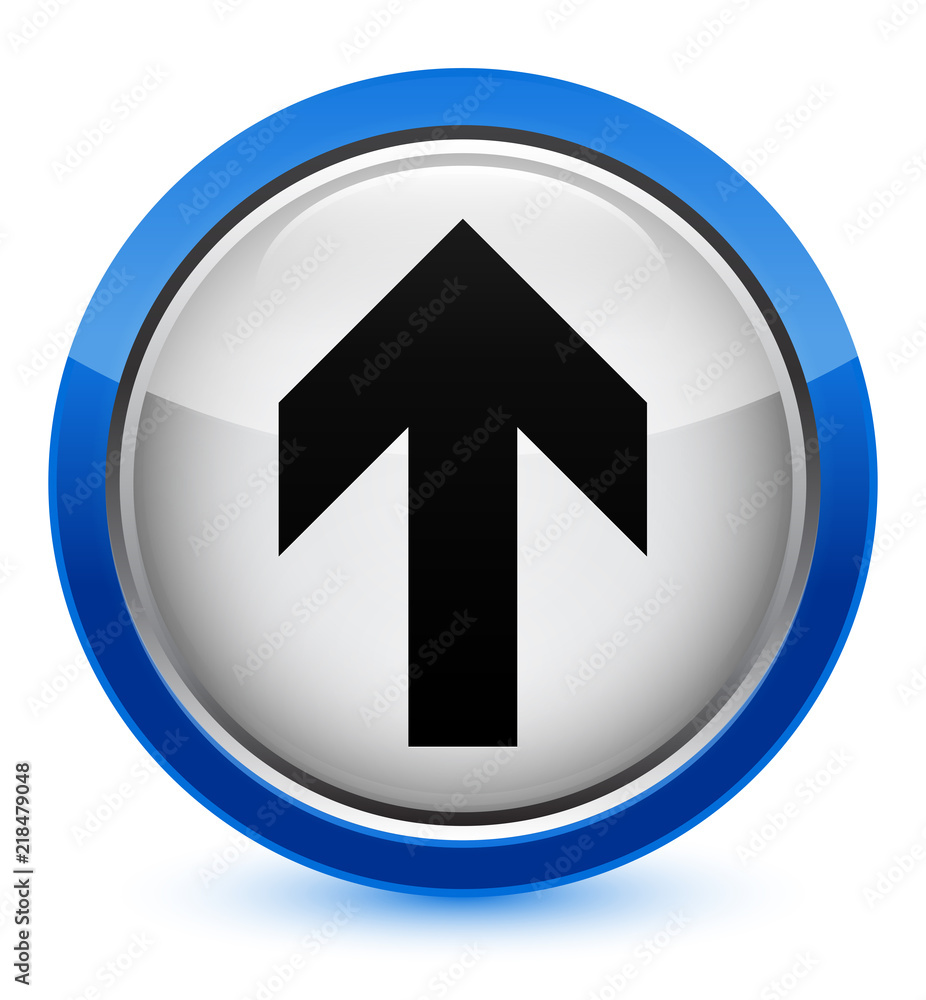 Upload arrow icon crystal blue round button Upload arrow icon crystal blue round button
