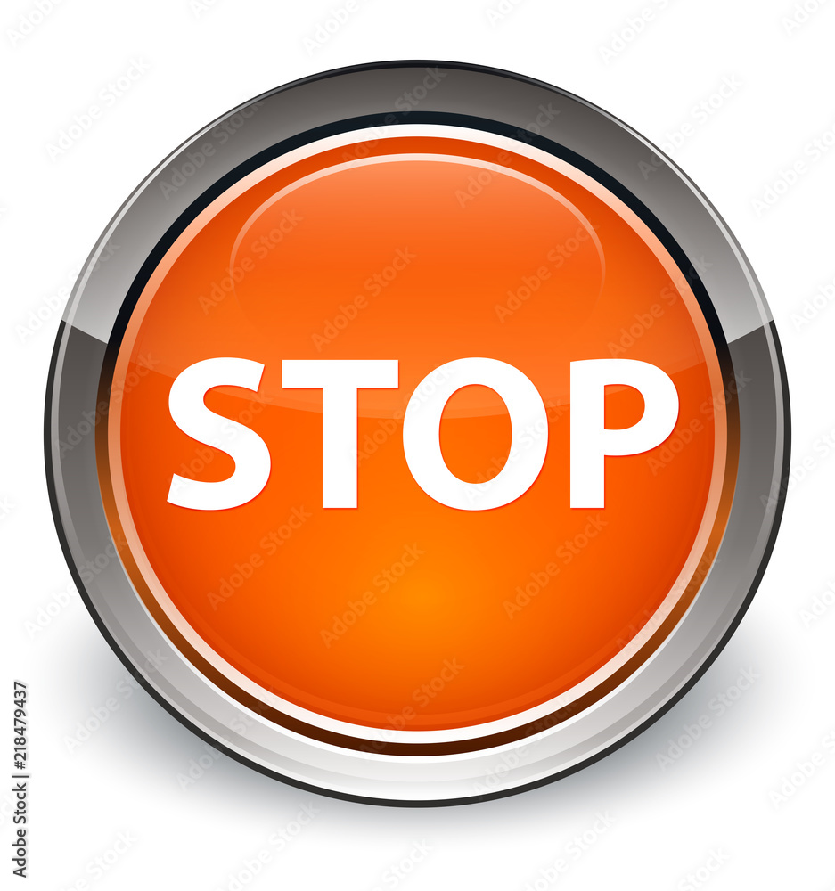 Stop optimum orange round button Stop optimum orange round button