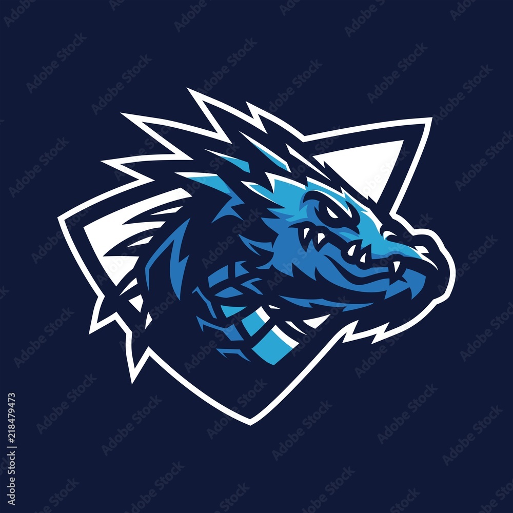Fototapeta dragon esport gaming mascot logo template