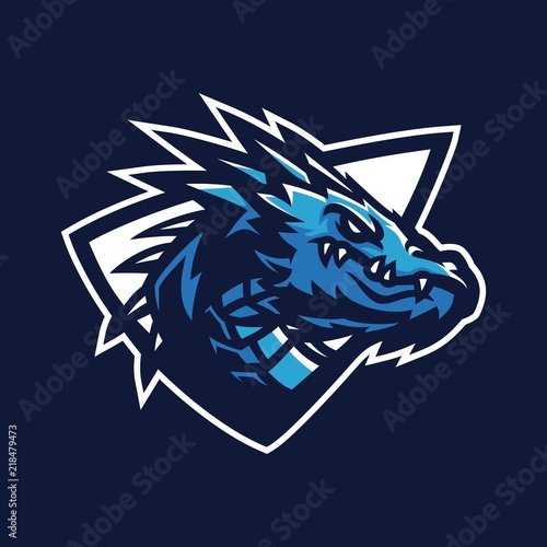 dragon esport gaming mascot logo template