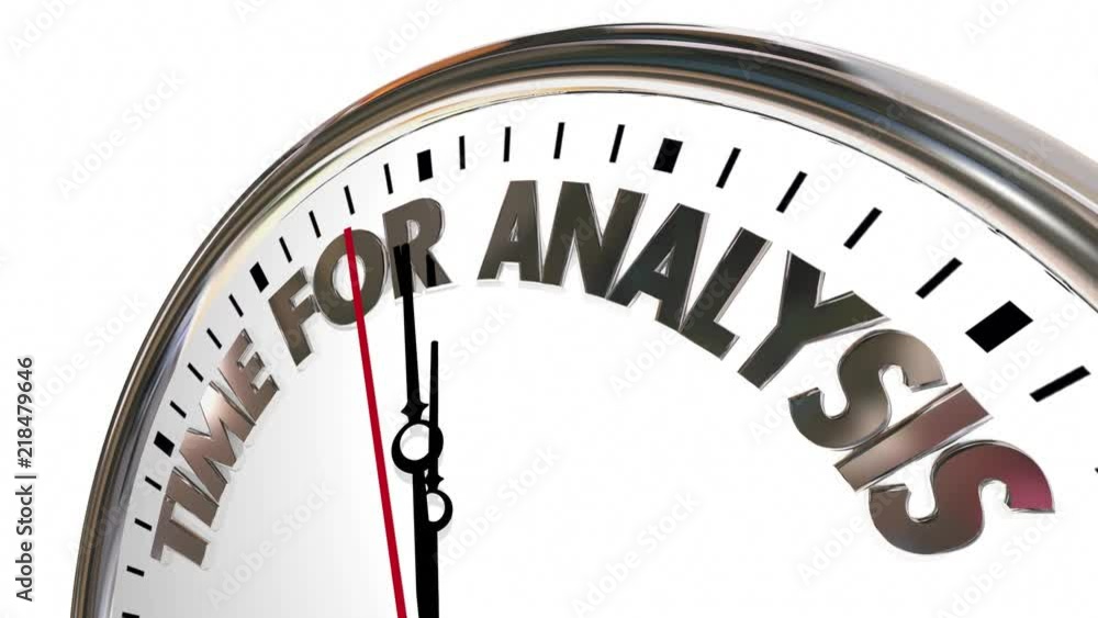 Time for Analysis Look Into Analyze Therapy Clock Words 3d Animation