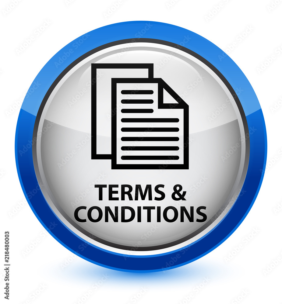 Terms and conditions (pages icon) crystal blue round button Terms and conditions (pages icon) crystal blue round button