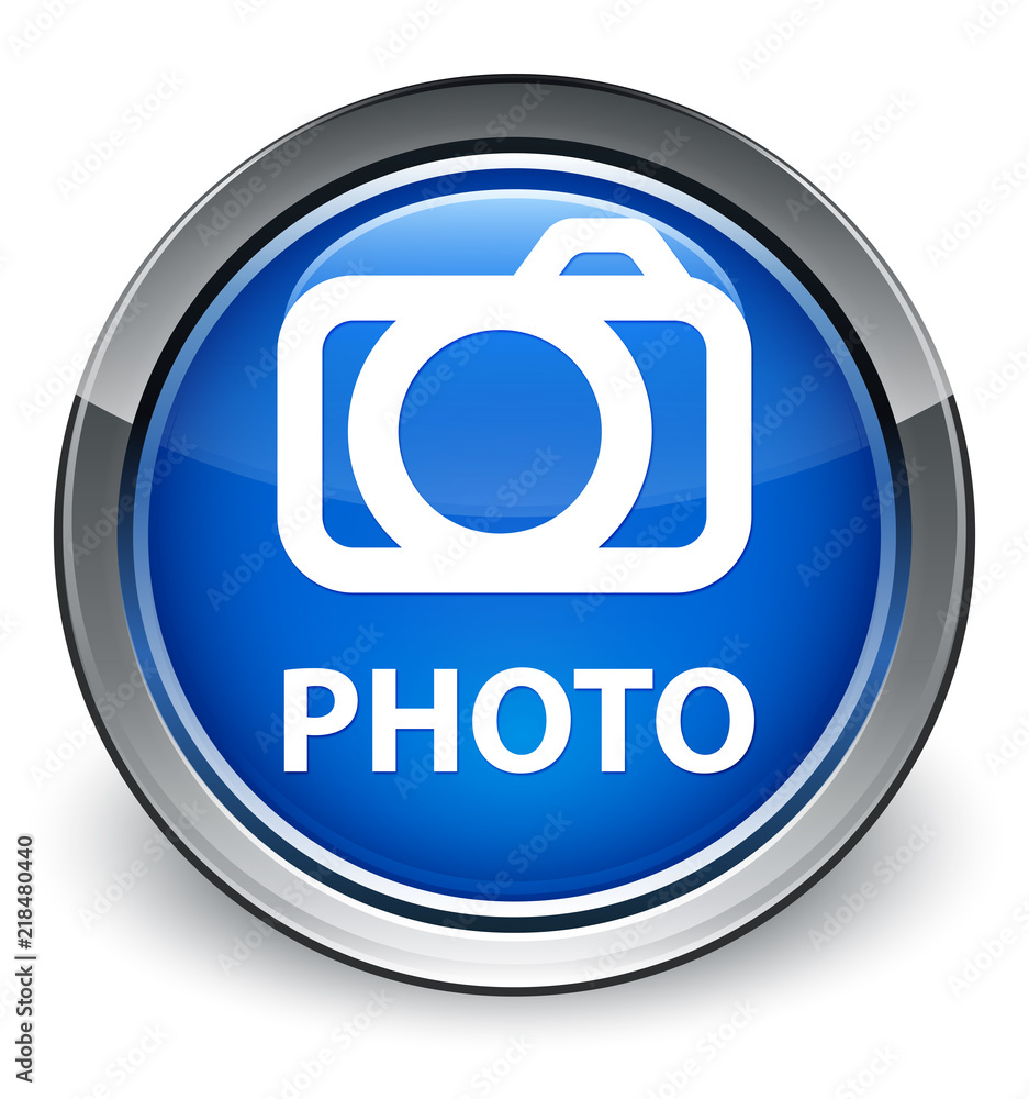 Photo (camera icon) optimum blue round button Photo (camera icon) optimum blue round button