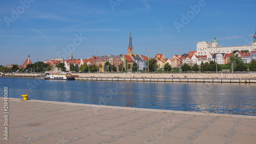 Szczecin, View of the Odra river and historical architecture