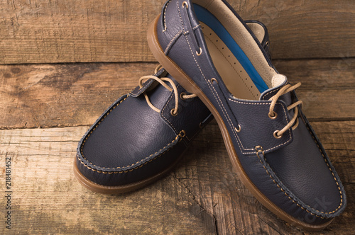 Elegant men's shoes for autumn. Leather footwear.