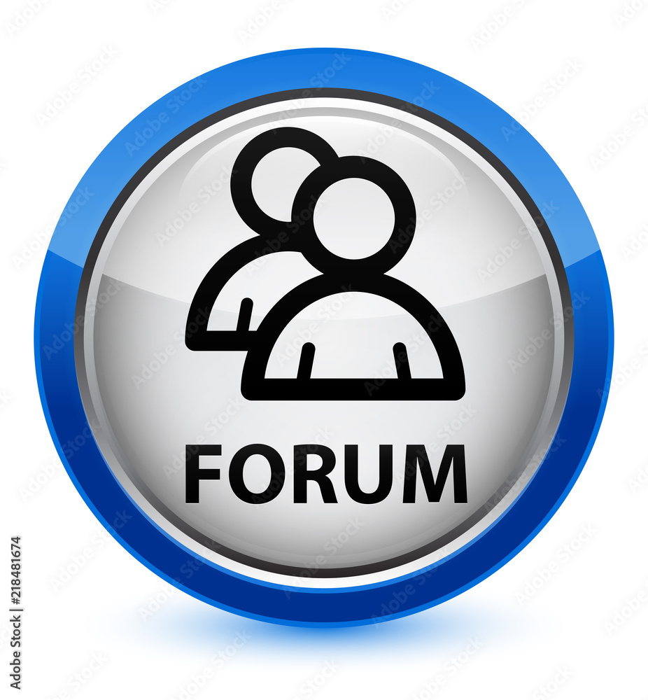 Forum (group icon) crystal blue round button Forum (group icon) crystal blue round button