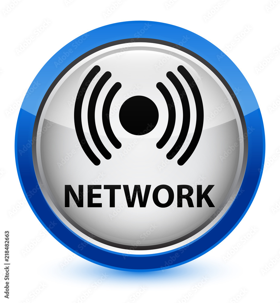 Network (signal icon) crystal blue round button Network (signal icon) crystal blue round button