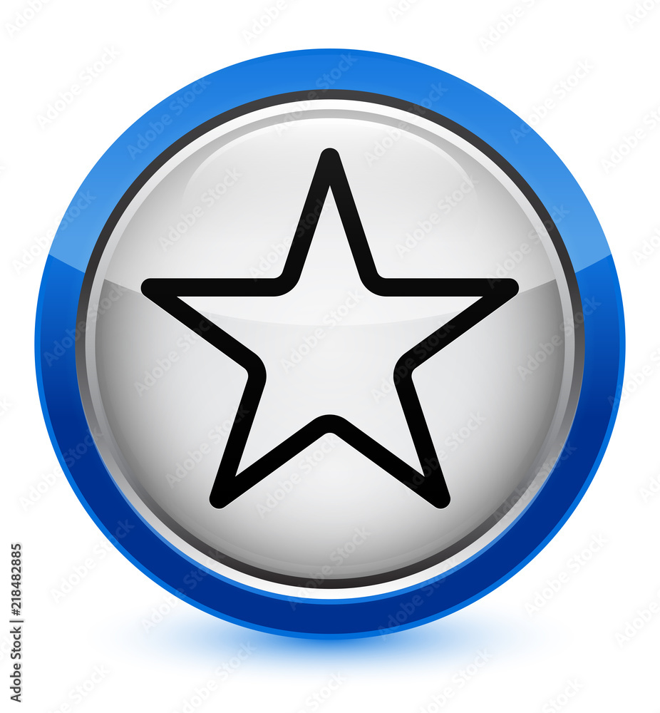 Star icon crystal blue round button Star icon crystal blue round button
