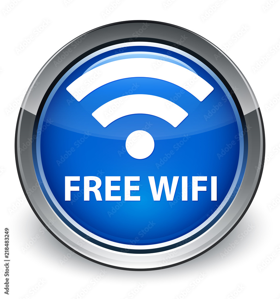 Free wifi optimum blue round button Free wifi optimum blue round button