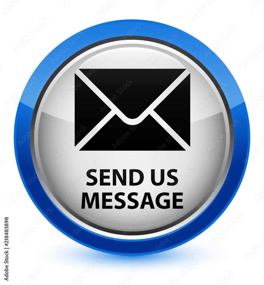 Send us message crystal blue round button Send us message crystal blue round button