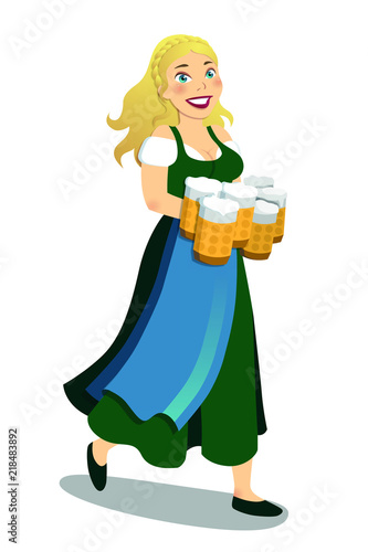 Junge Frau Oktoberfest 2018 grün