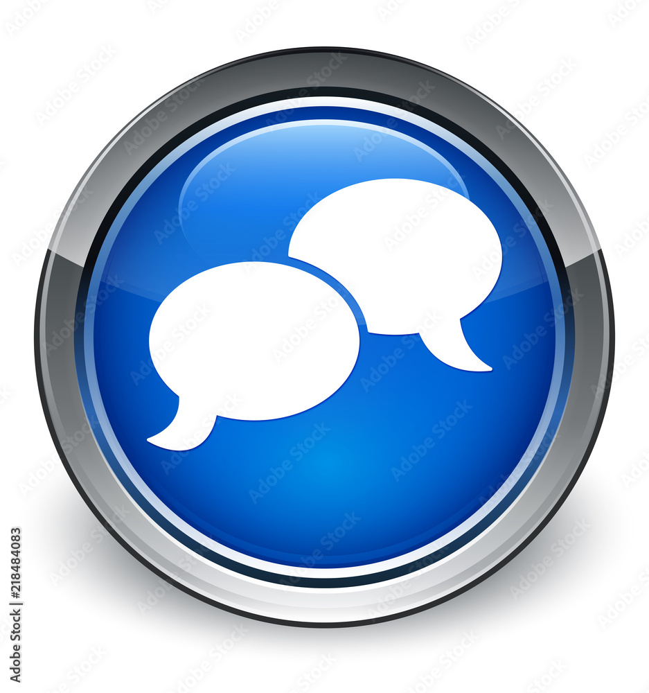 Chat bubble icon optimum blue round button Chat bubble icon optimum blue round button