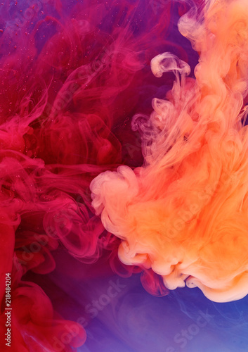beautiful abstract shapes from ink color in water