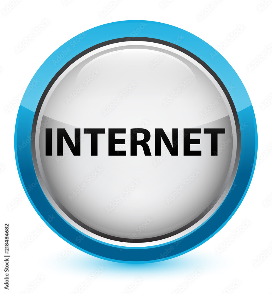 Internet crystal cyan blue round button Internet crystal cyan blue round button