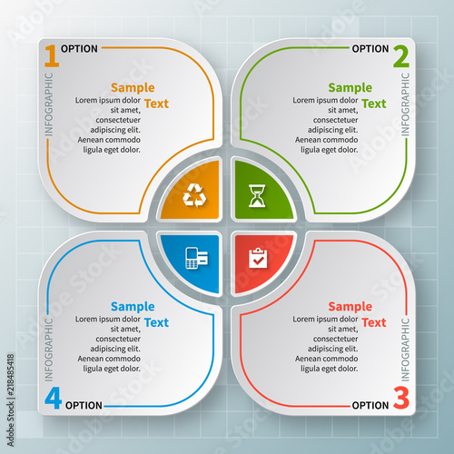 Abstract 3D Paper Infographics. Business template .Vector illustration